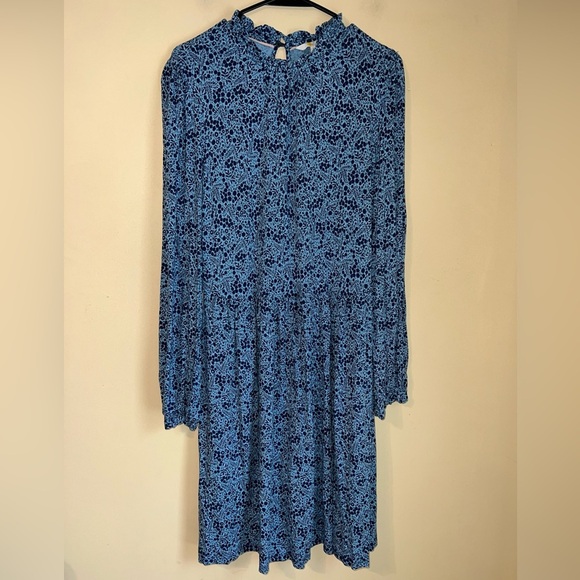 Boden Clara Jersey Knit Mini Dress High Neck size 10 blue - Picture 4 of 6